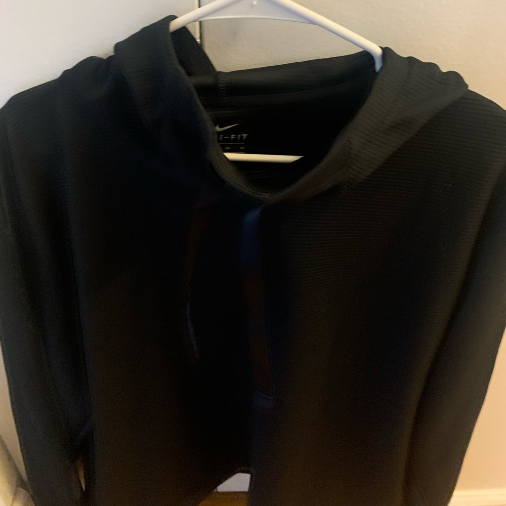 Nike ribbed funnel neck hoodie